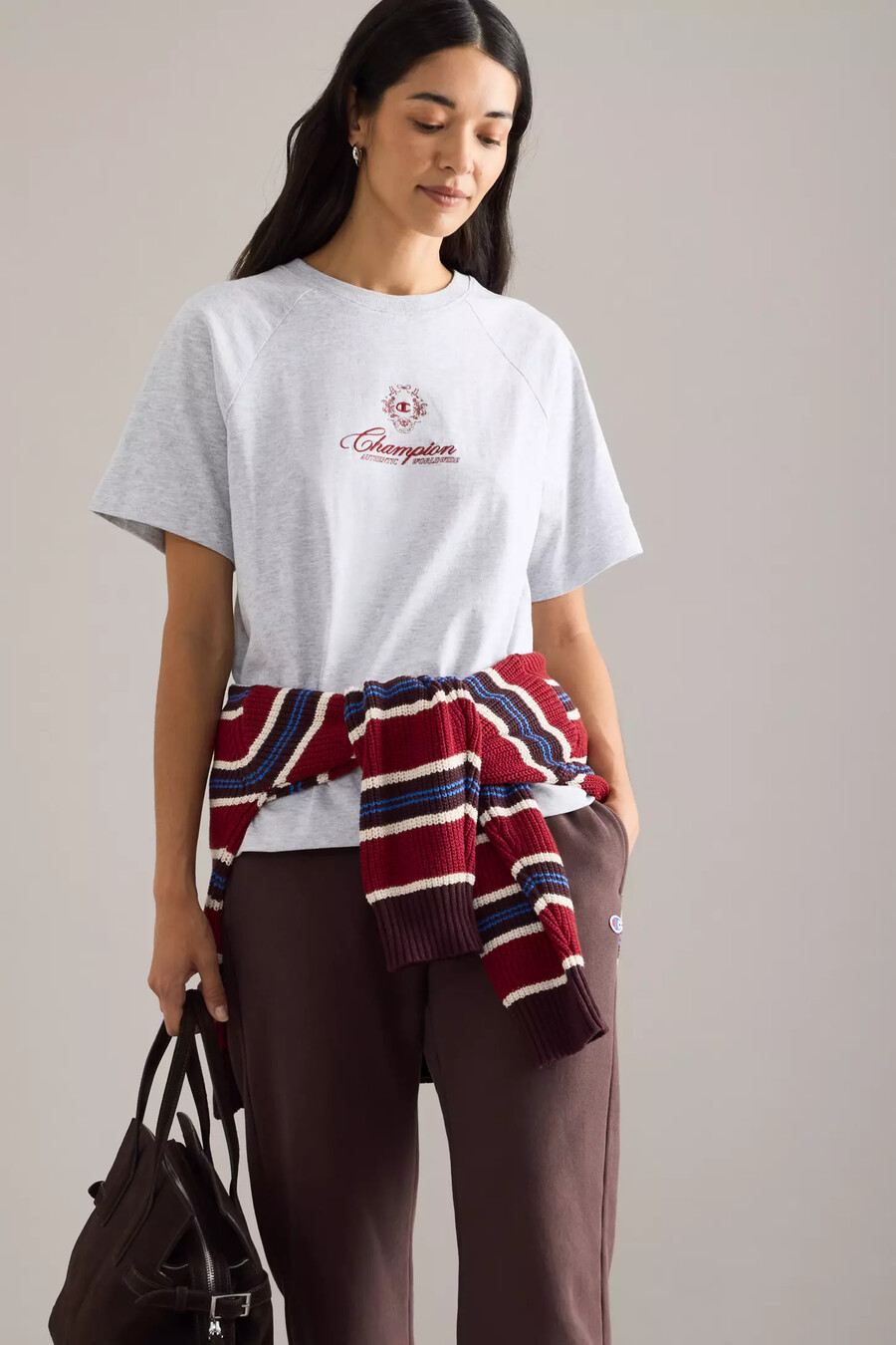 champion embroidered raglan-sleeve t-shirt