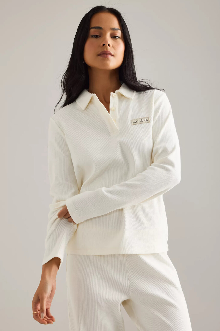 4th reckless liliana long-sleeve polo top