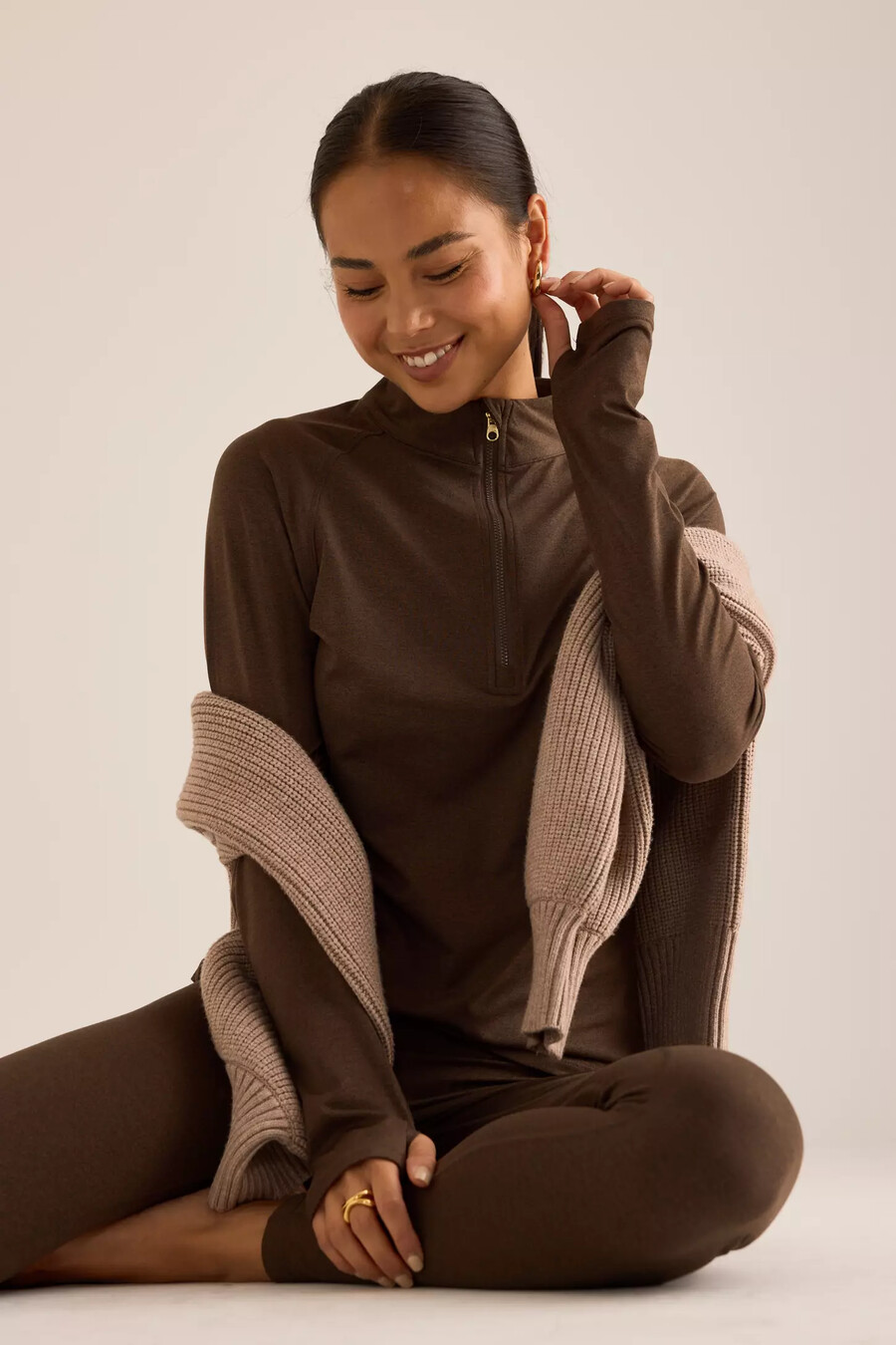 varley always half-zip base layer top