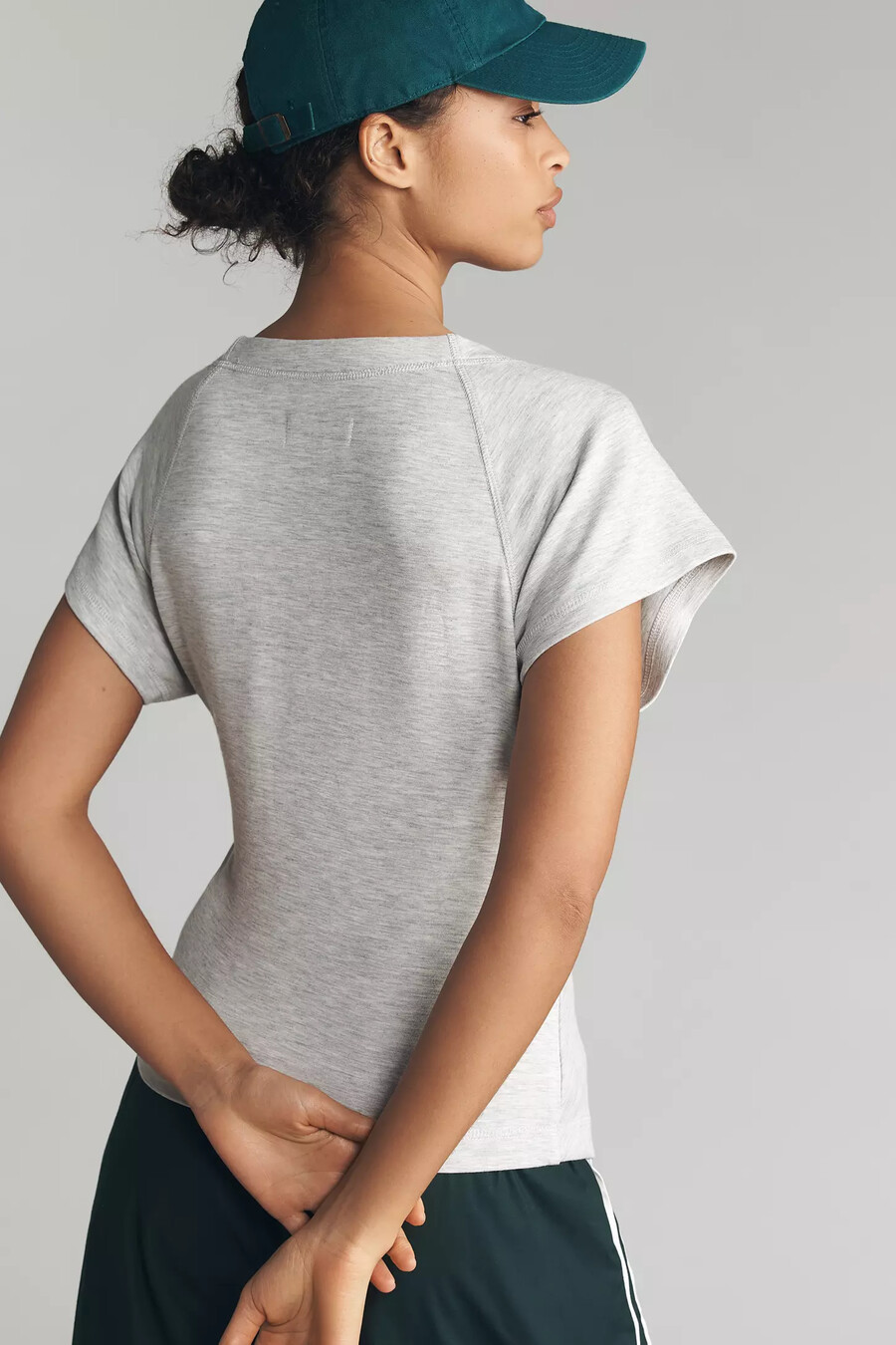 daily practice belted short-sleeve top