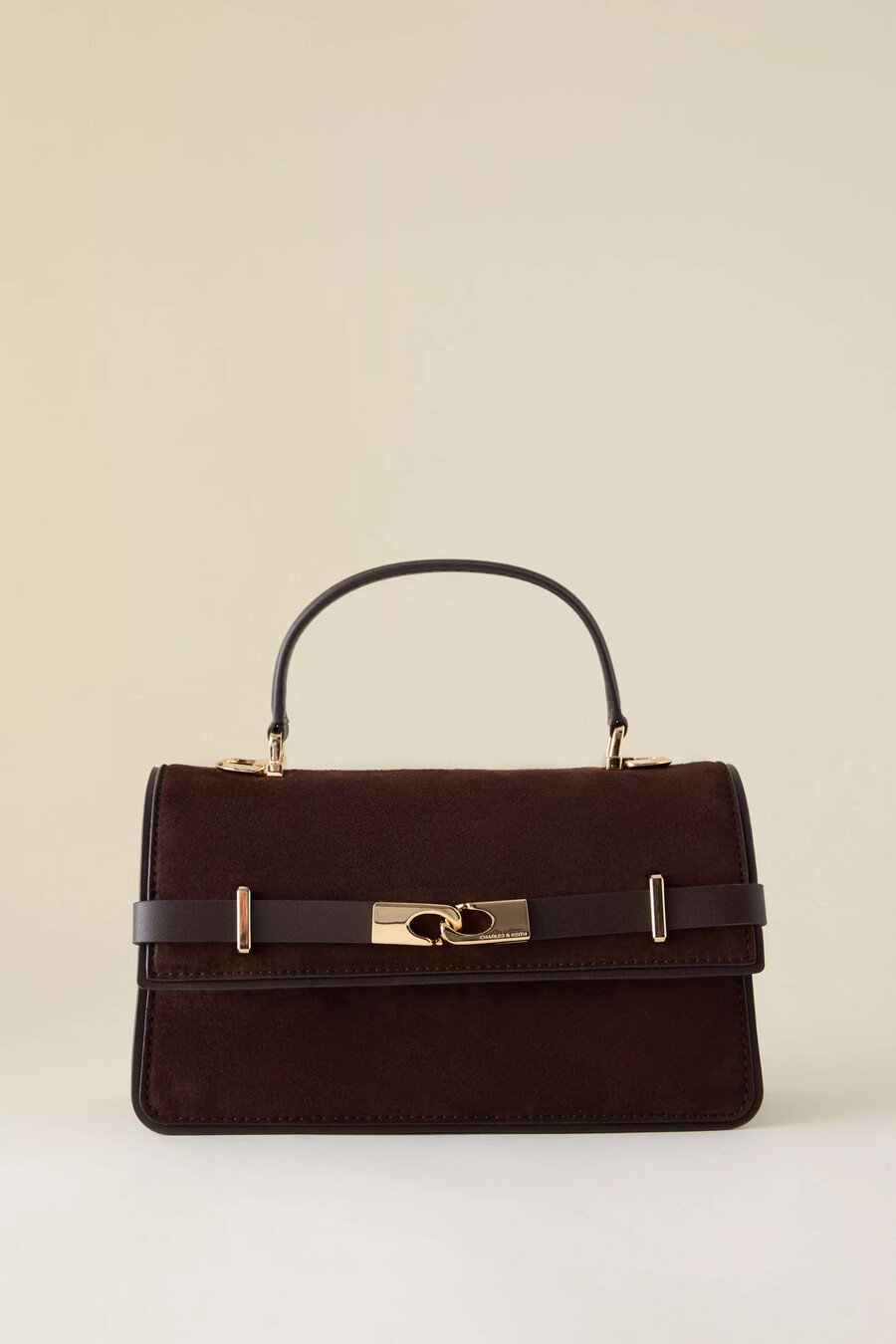 charles keith arlet belted top handle bag