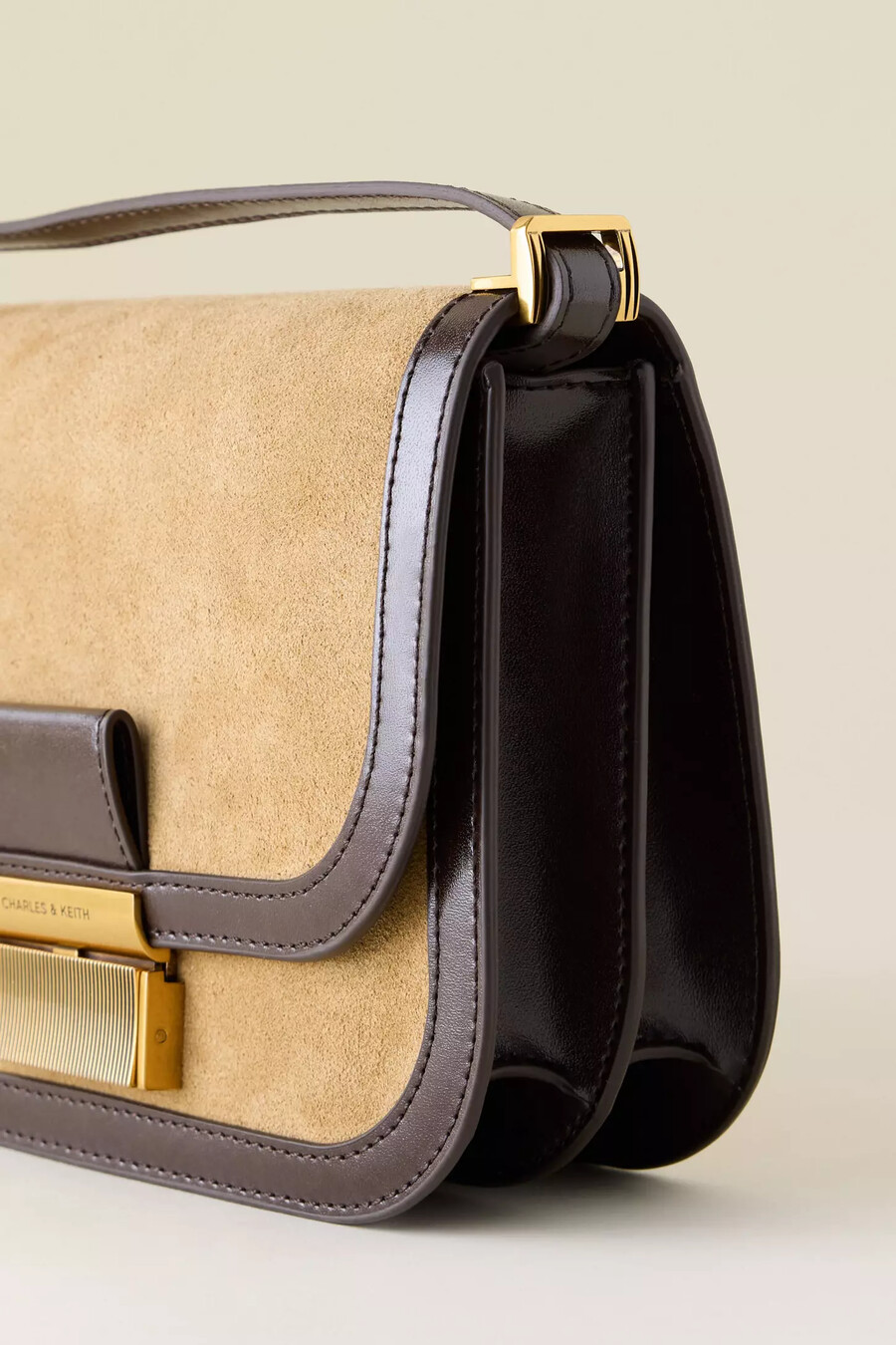 charles keith charlot recycled suede crossbody bag