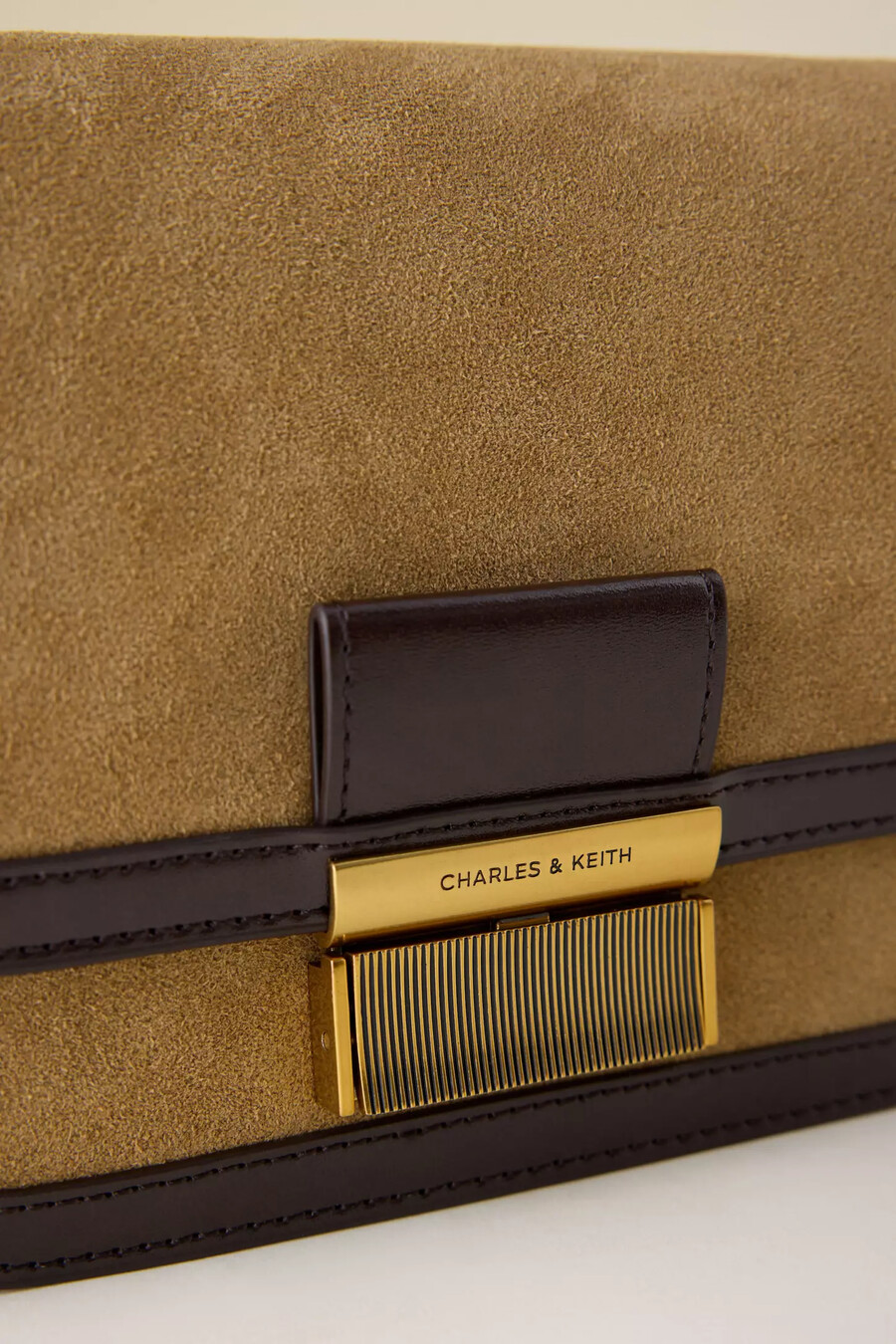 charles keith charlot recycled suede crossbody bag