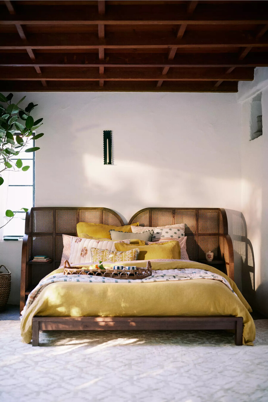 nest rattan nightstand bed
