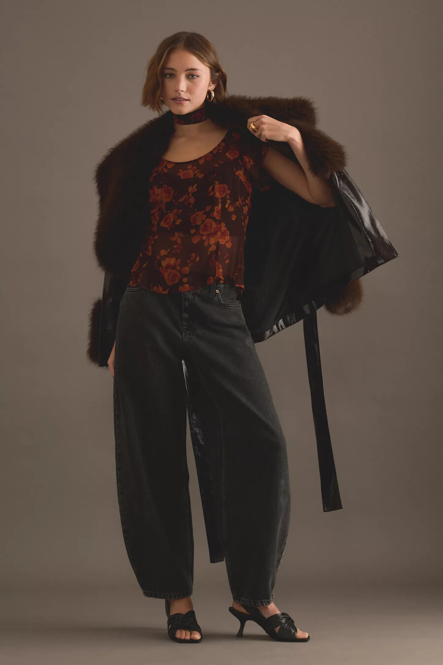 kitri clementina autumn rose print top