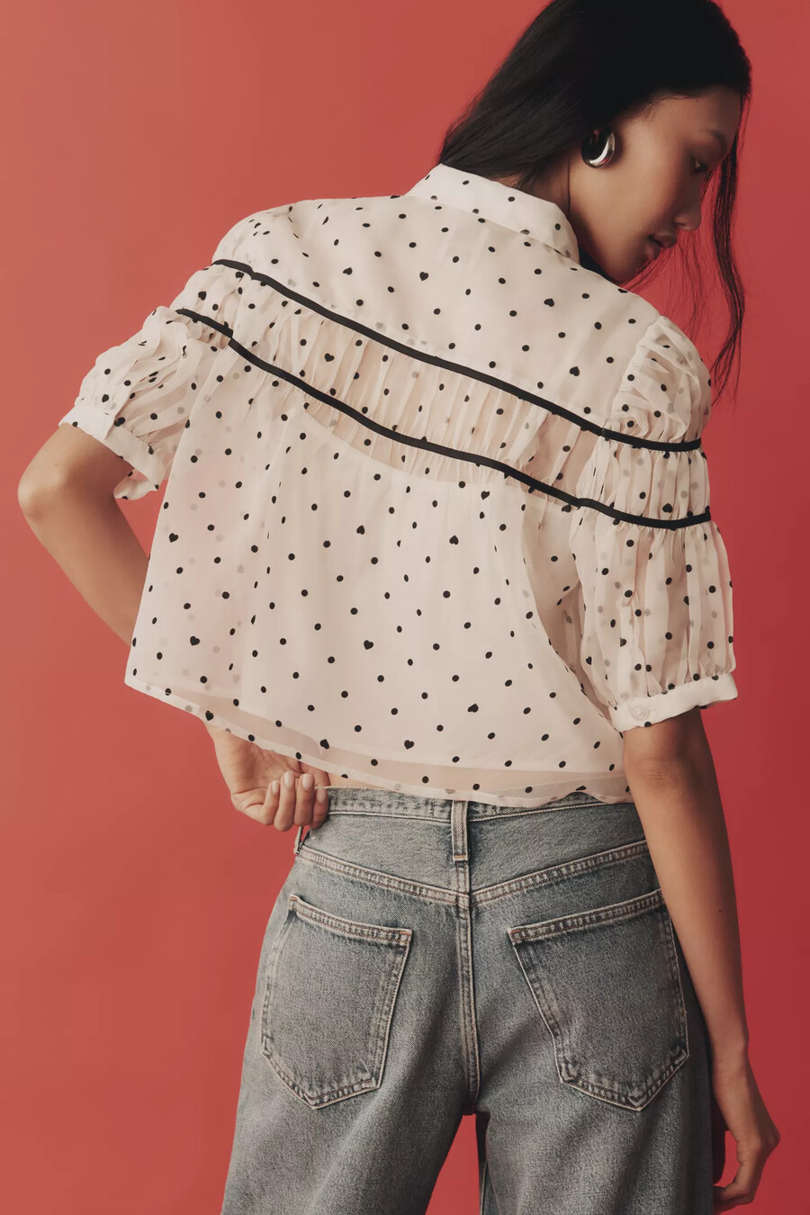 the leandra shirred yoke blouse by maeve