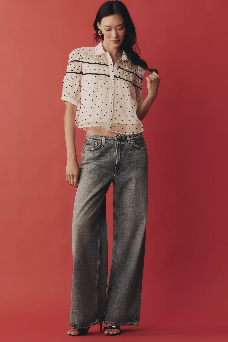 the leandra shirred yoke blouse by maeve