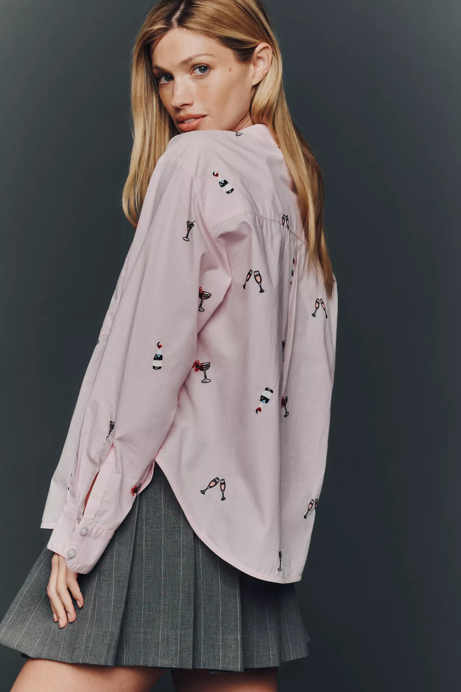 the shrunken bennet lurex stripe buttondown shirt by maeve