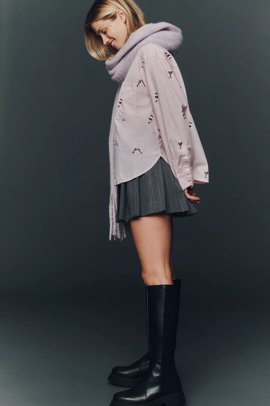 the shrunken bennet lurex stripe buttondown shirt by maeve