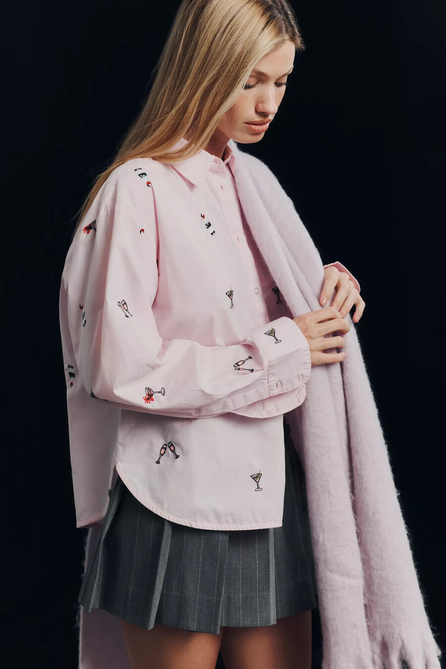 the shrunken bennet lurex stripe buttondown shirt by maeve