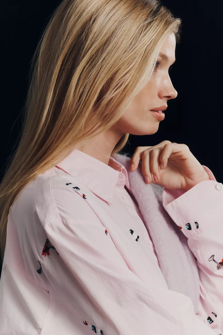 the shrunken bennet lurex stripe buttondown shirt by maeve