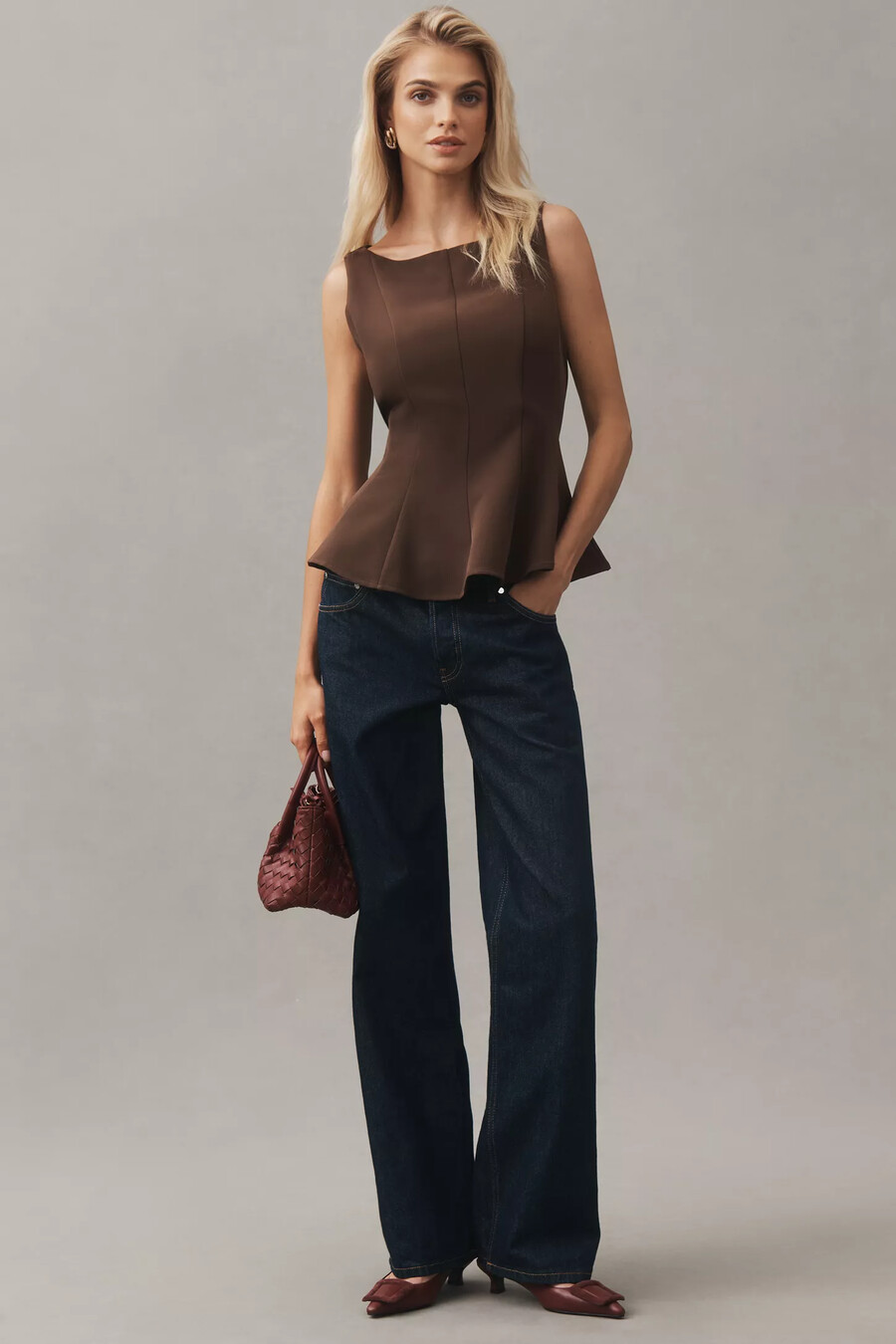 en elly sleeveless waisted top