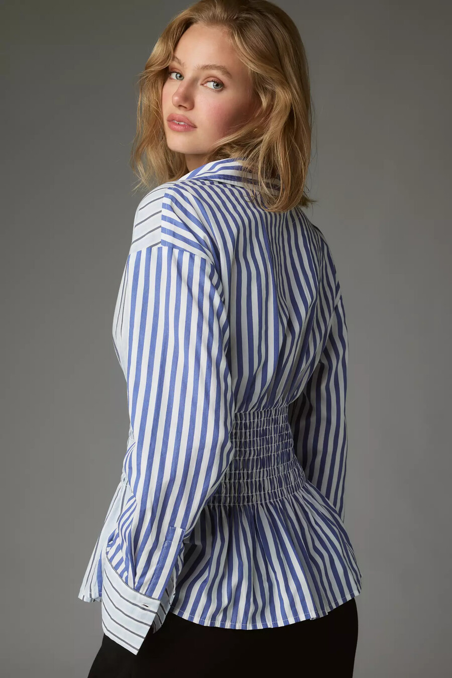 maeve smocked buttondown shirt