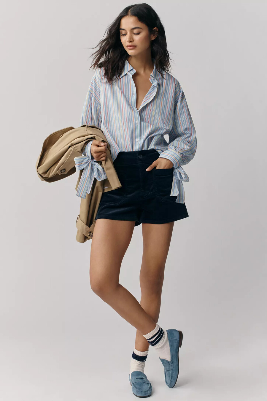 maeve buttondown bow-cuff shirt