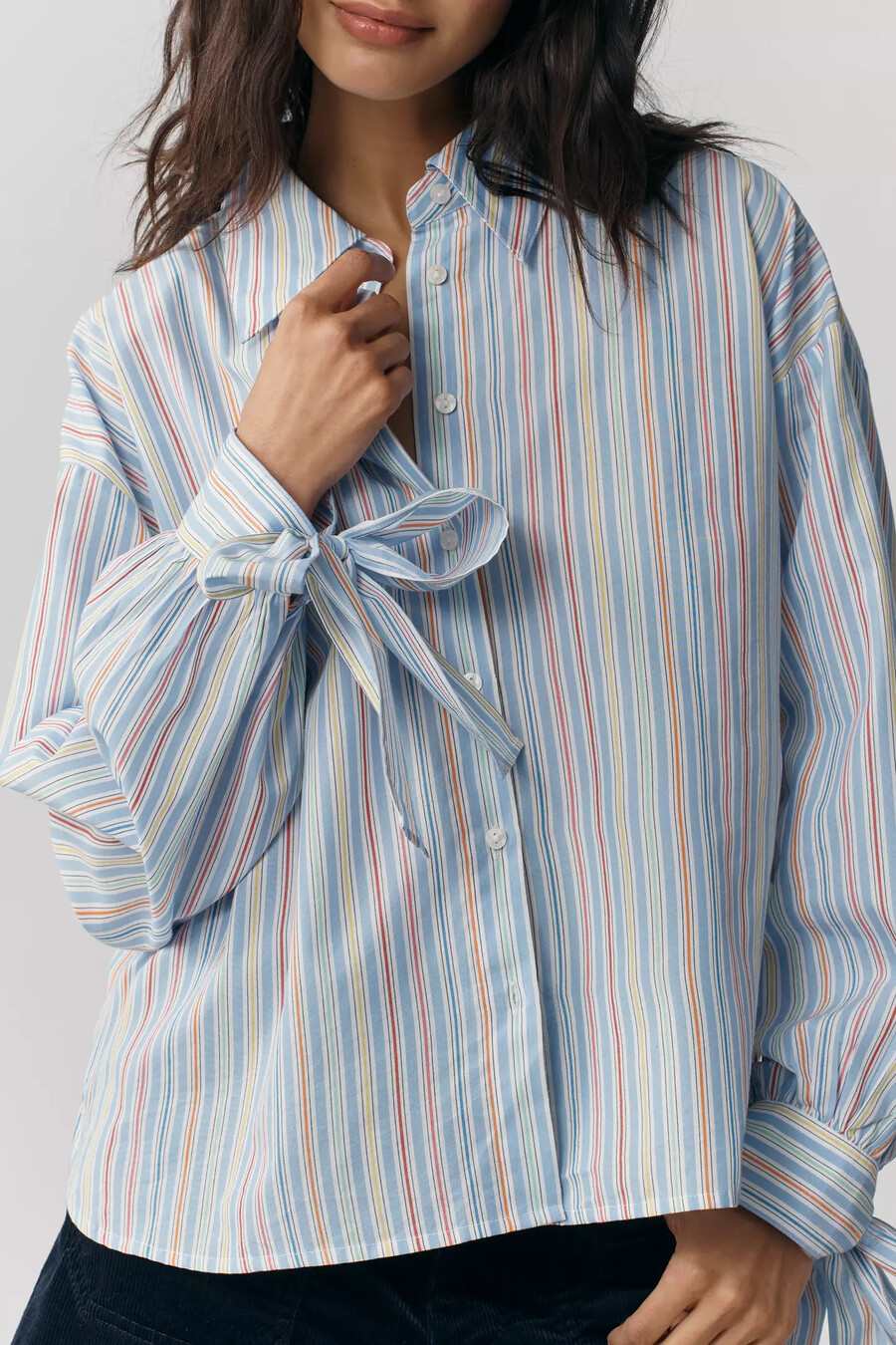 maeve buttondown bow-cuff shirt