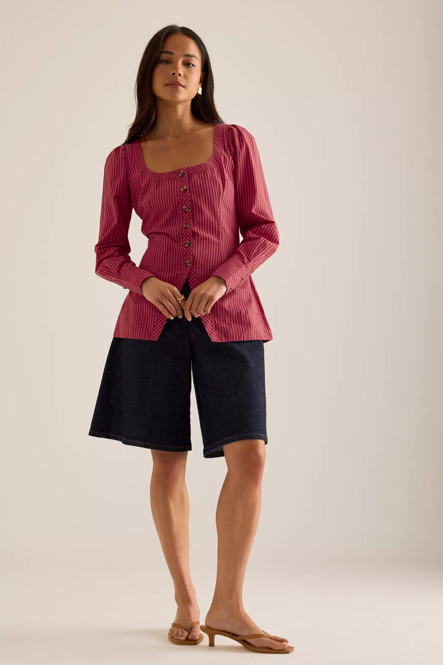 damson madder clare square-neck blouse