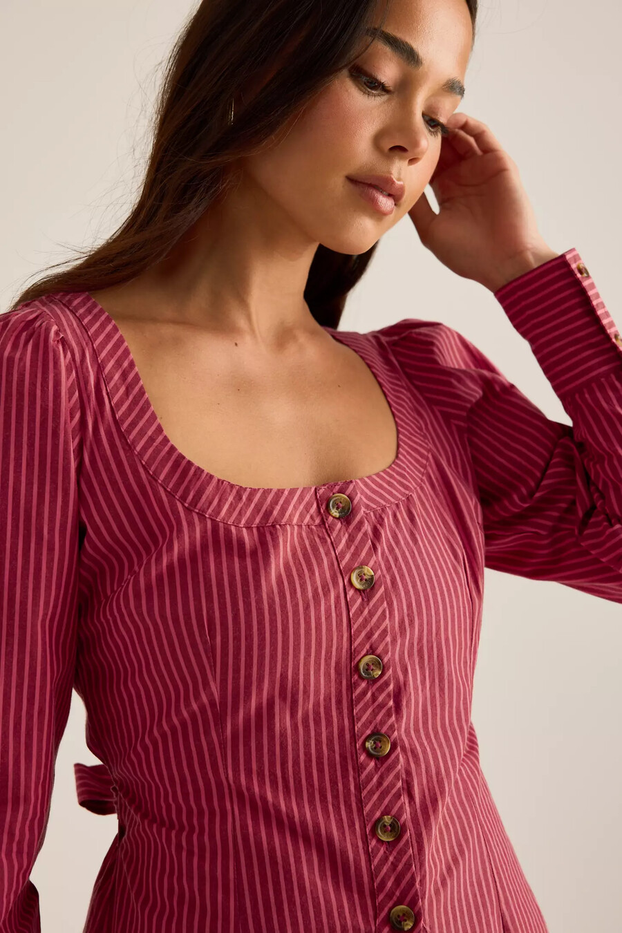 damson madder clare square-neck blouse