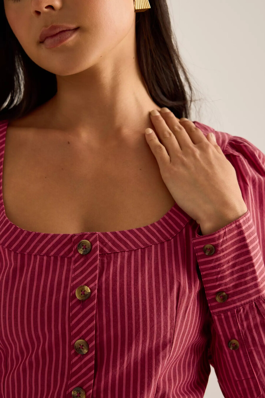 damson madder clare square-neck blouse