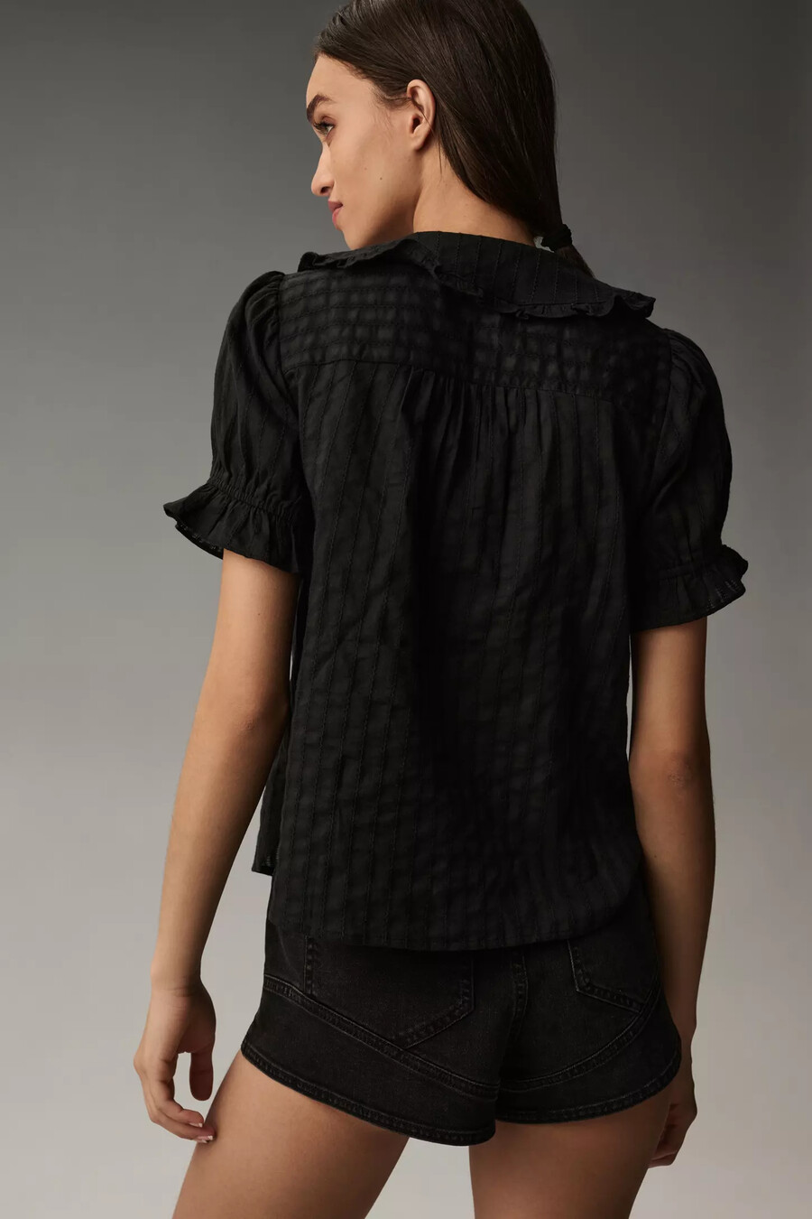 the keira collared button-front blouse by pilcro