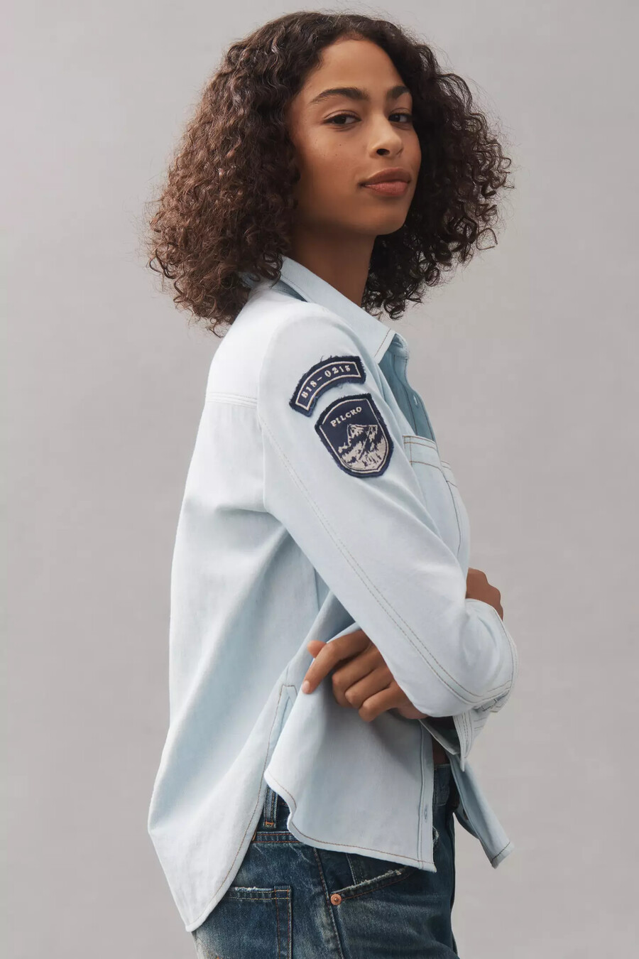 pilcro buttondown patch shirt