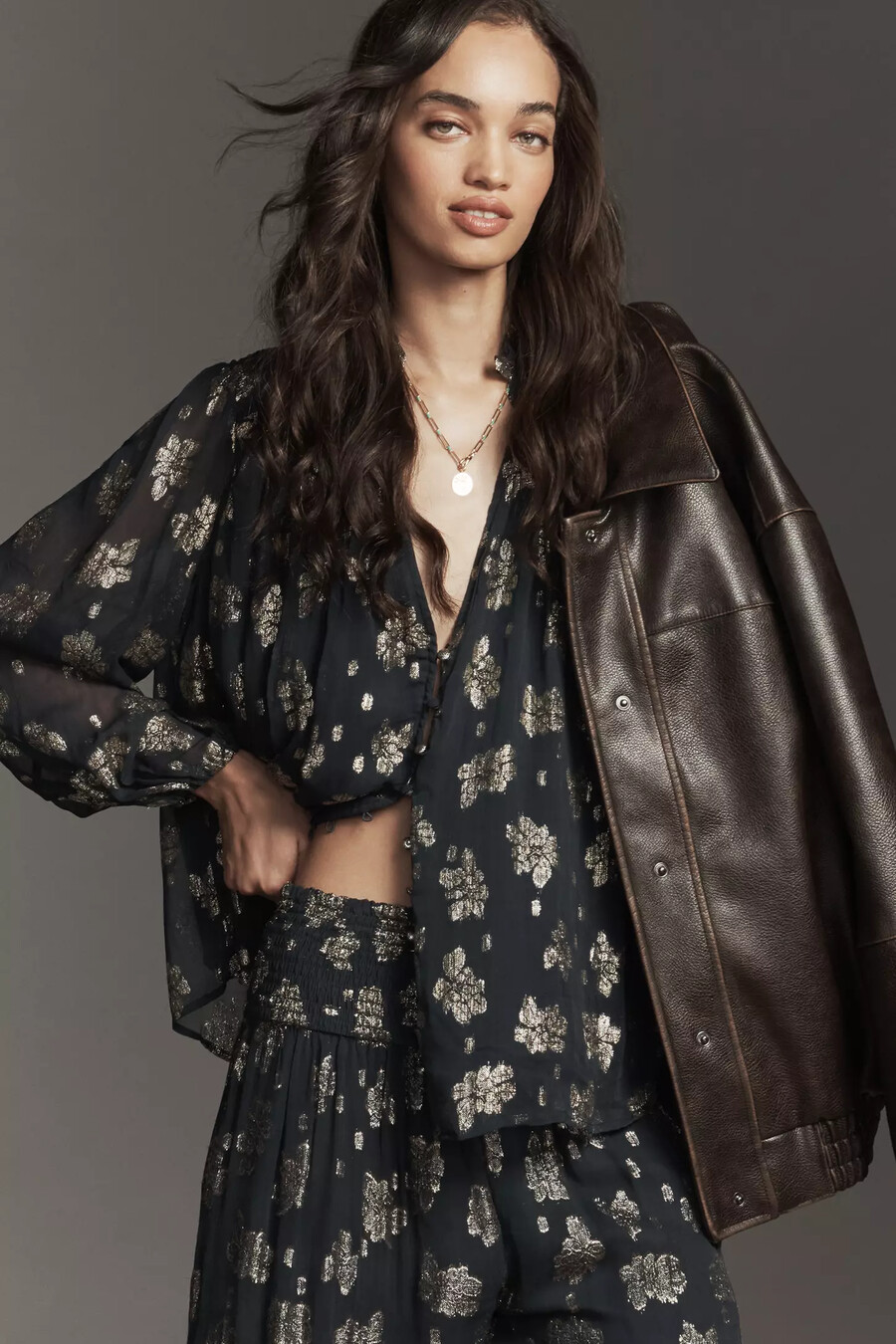 the estela sheer embellished blouse