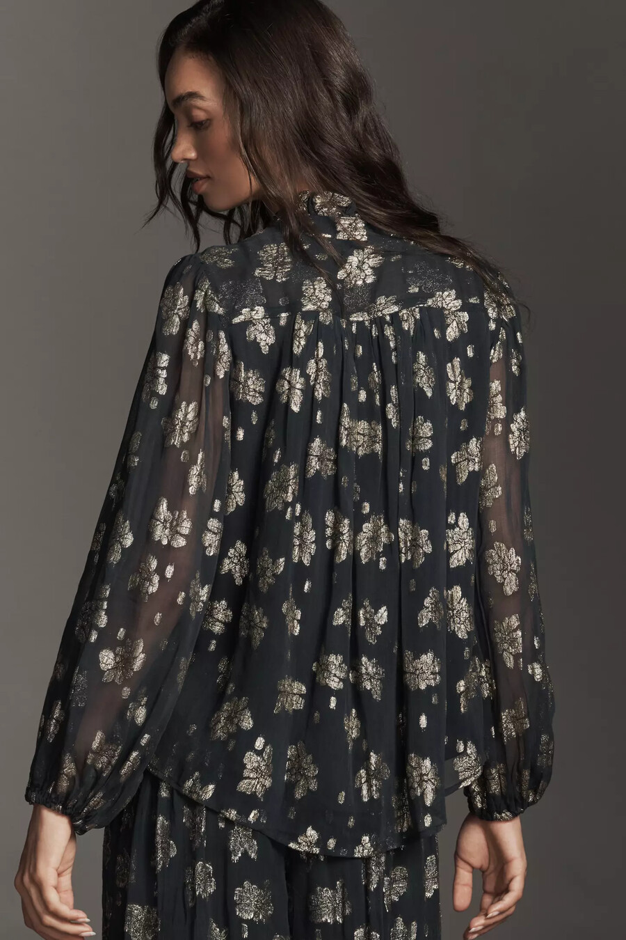 the estela sheer embellished blouse