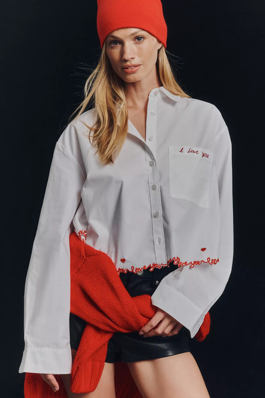maeve cropped buttondown shirt