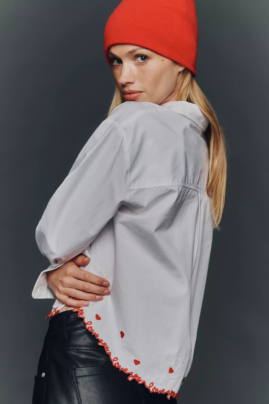 maeve cropped buttondown shirt