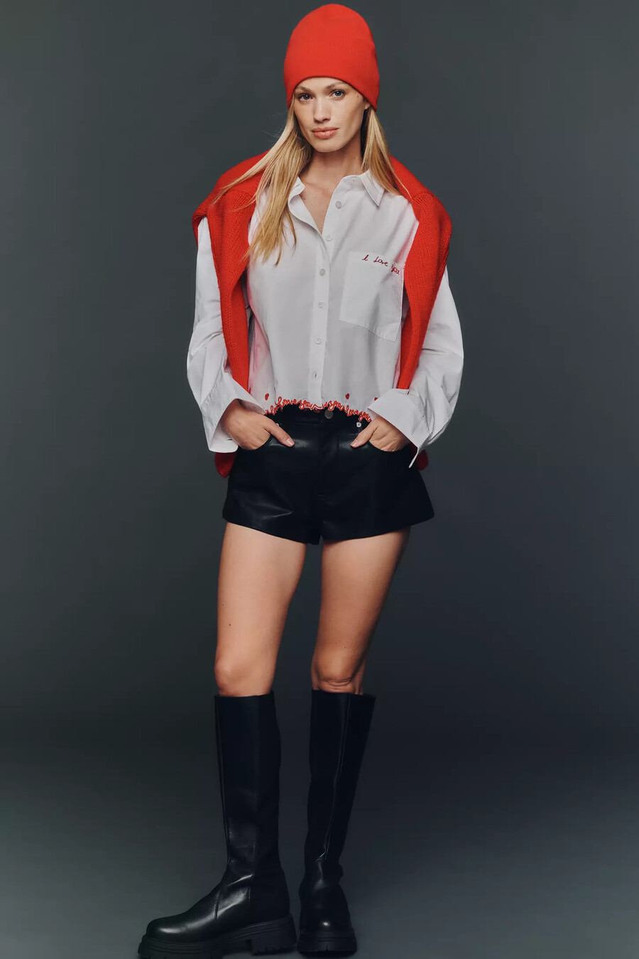 maeve cropped buttondown shirt