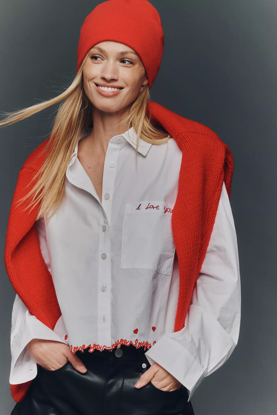 maeve cropped buttondown shirt