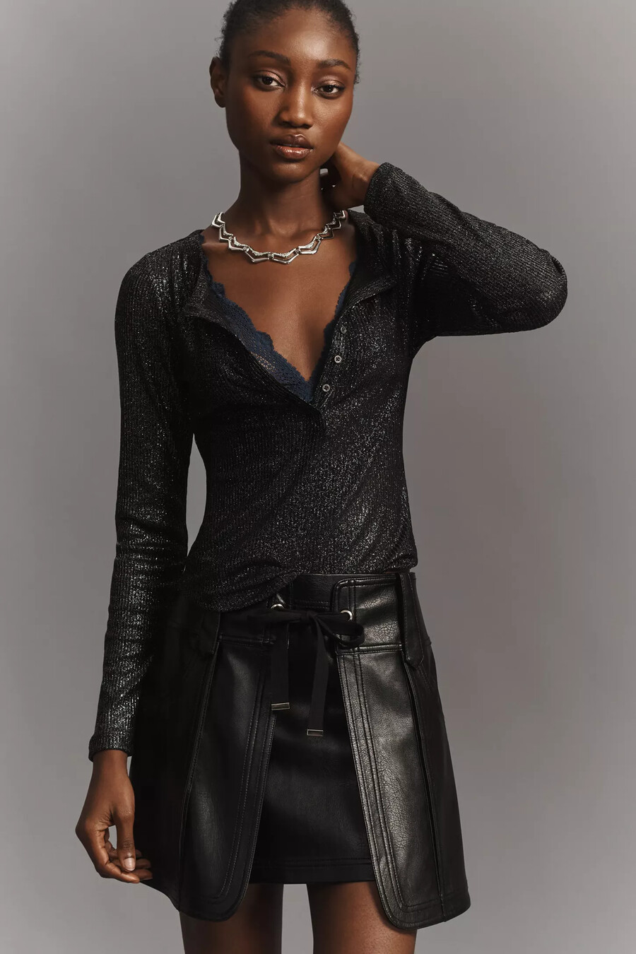 the andie ribbed spotlight henley long-sleeve top by pilcro