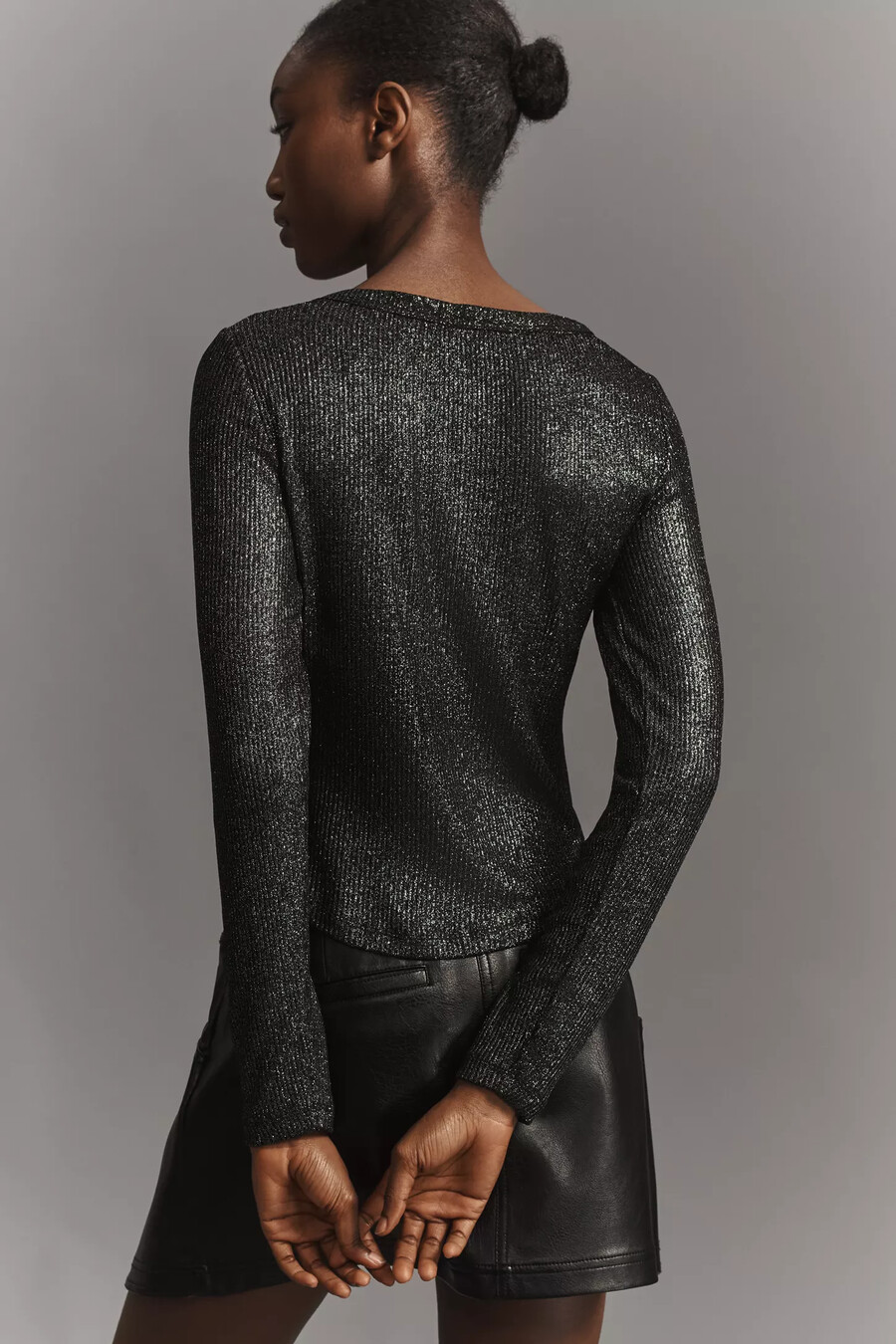 the andie ribbed spotlight henley long-sleeve top by pilcro