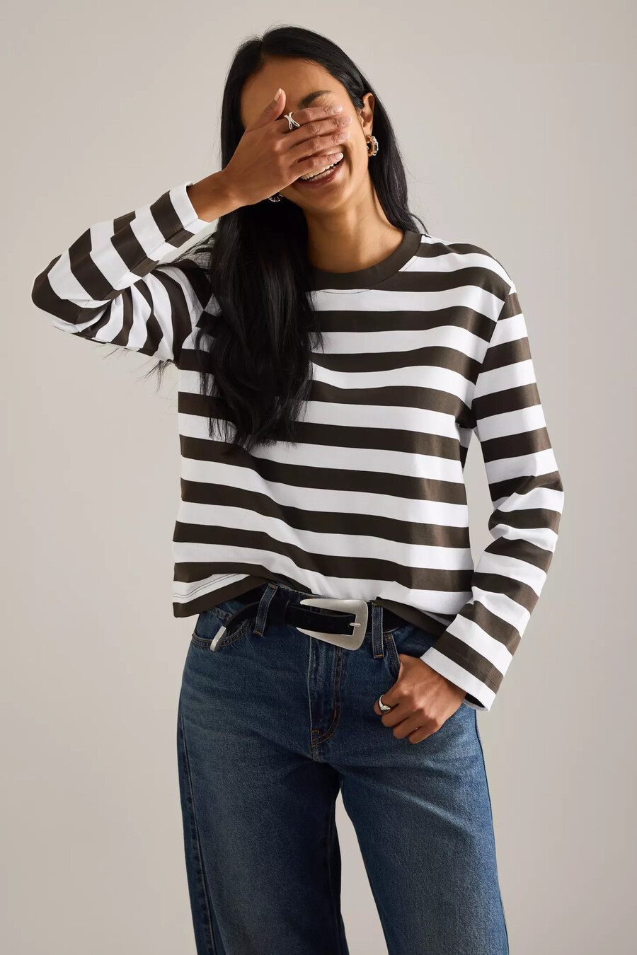 selected essential long-sleeve boxy t-shirt