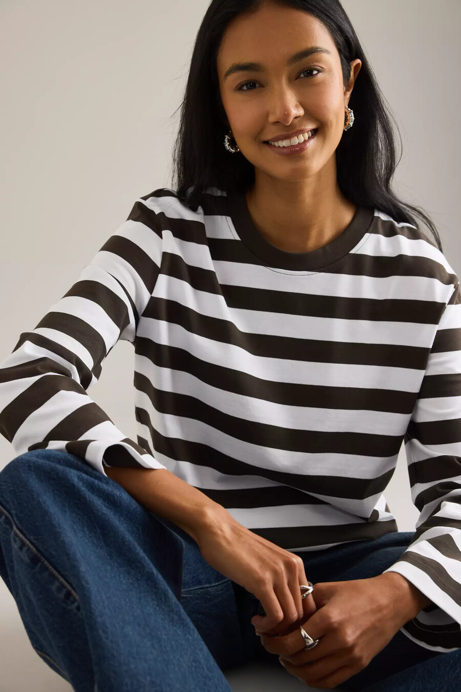 selected essential long-sleeve boxy t-shirt