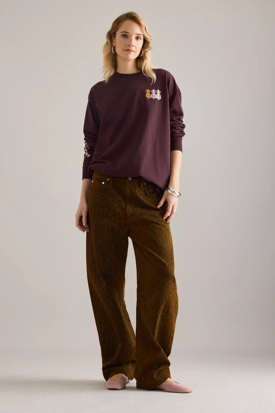 damson madder paper cut gals long-sleeve t-shirt