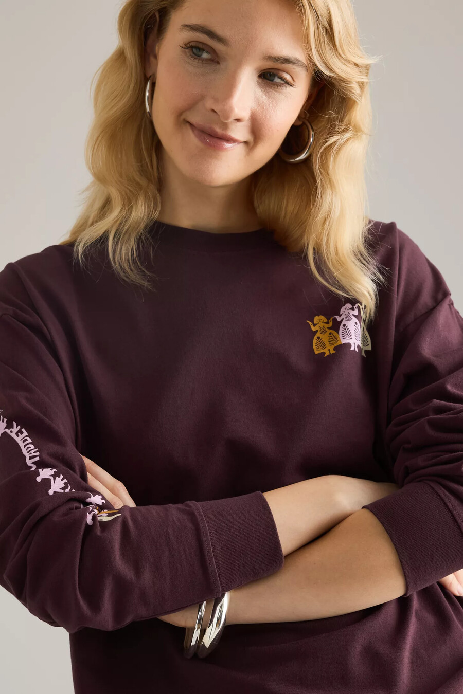 damson madder paper cut gals long-sleeve t-shirt