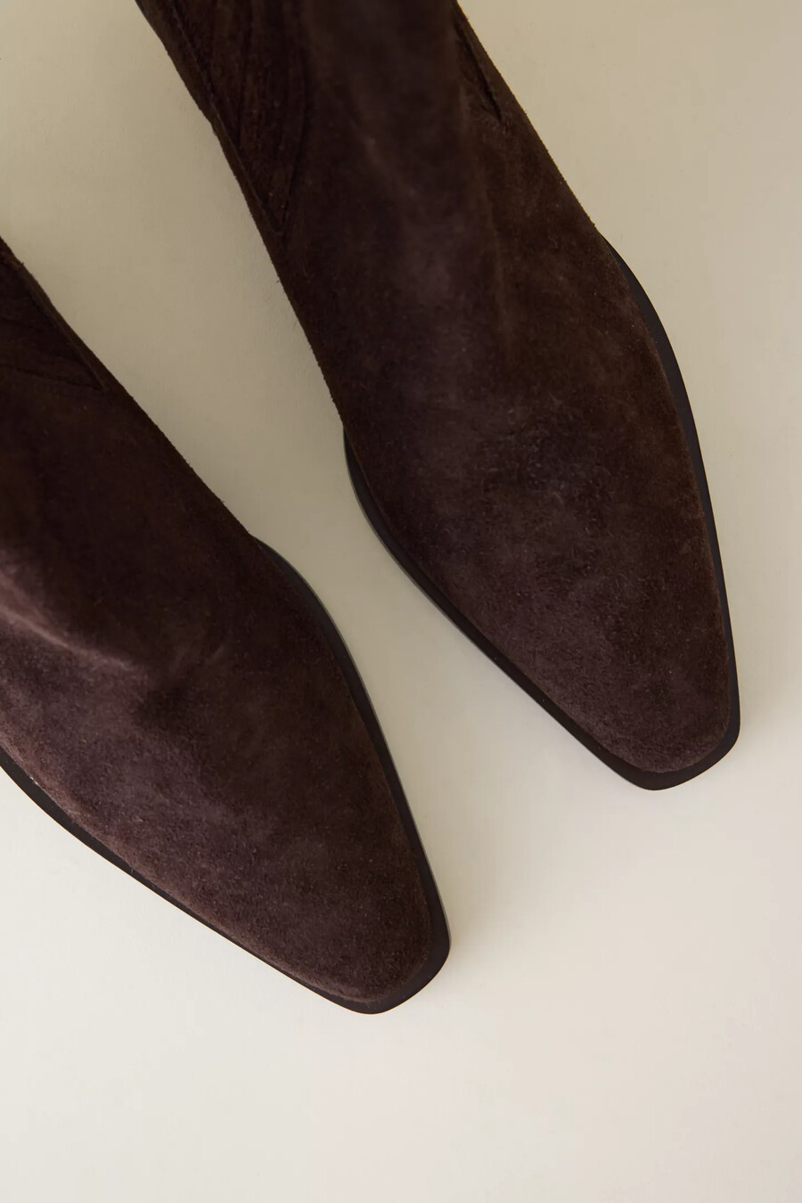 flattered indigo suede boots