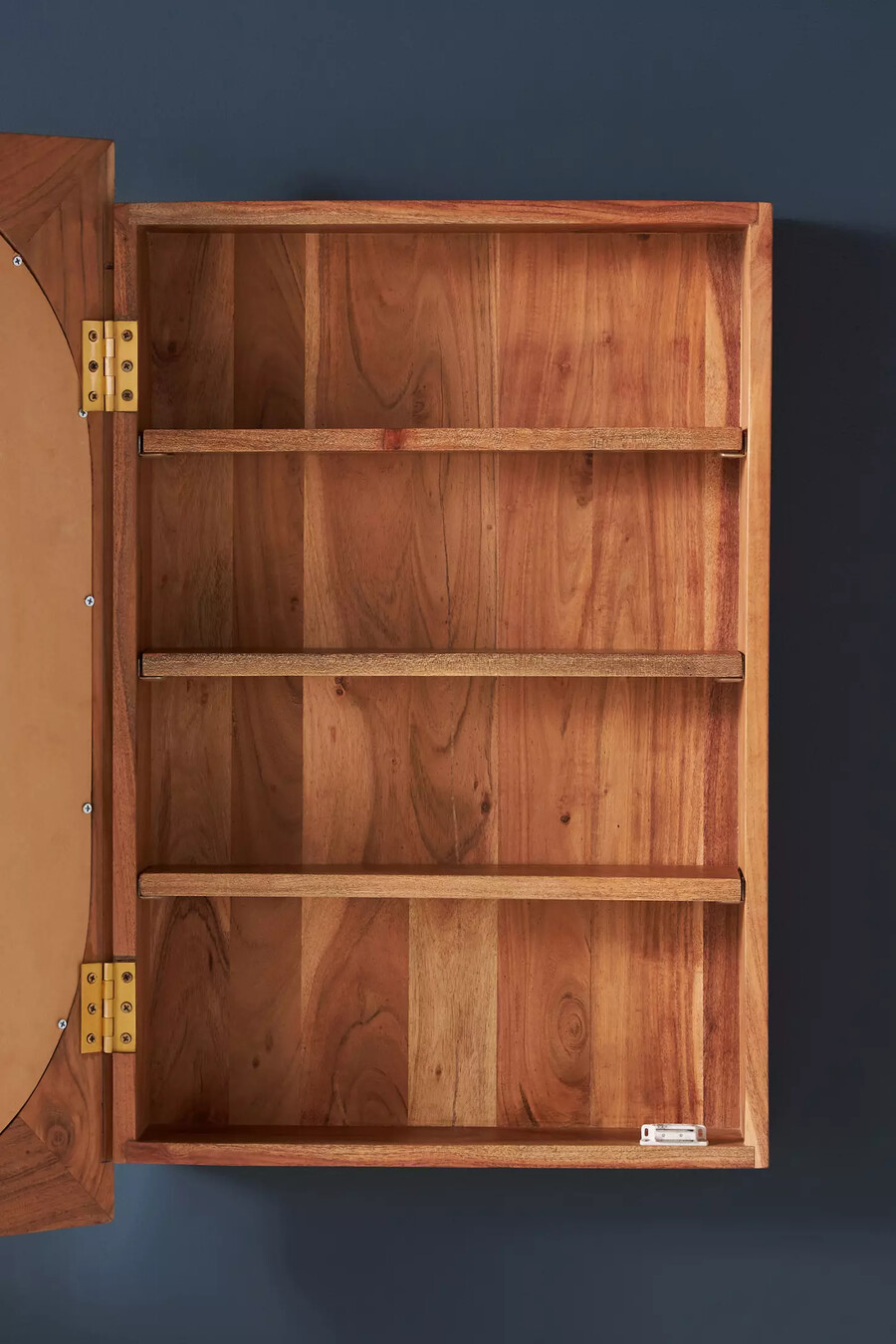 marta acacia wood mirrored bathroom wall cabinet