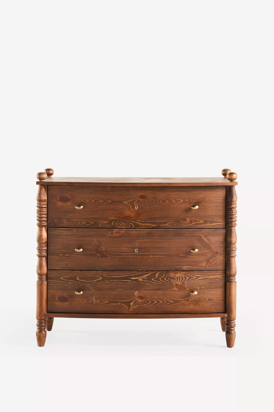 spindle three-drawer chest of drawers