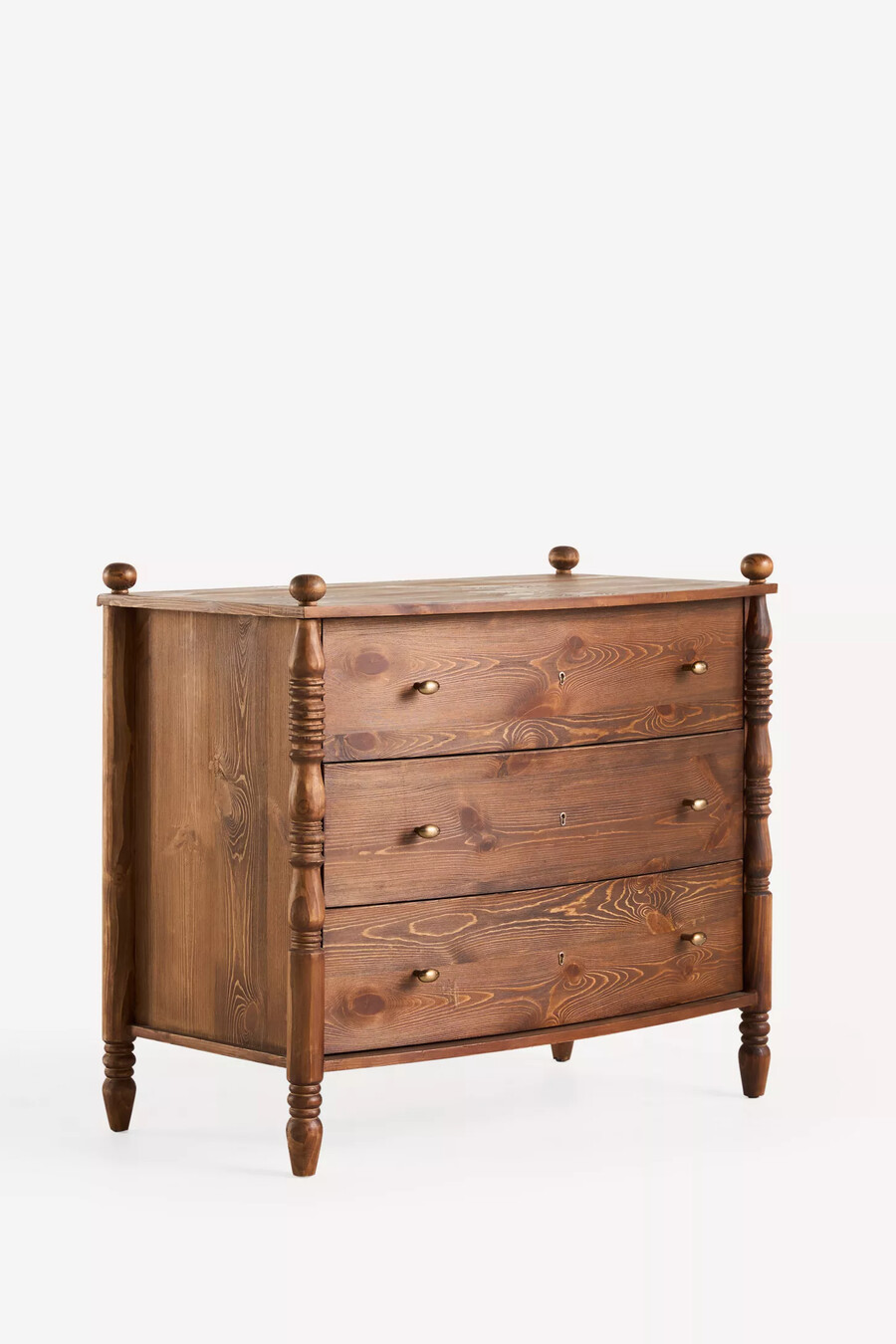 spindle three-drawer chest of drawers
