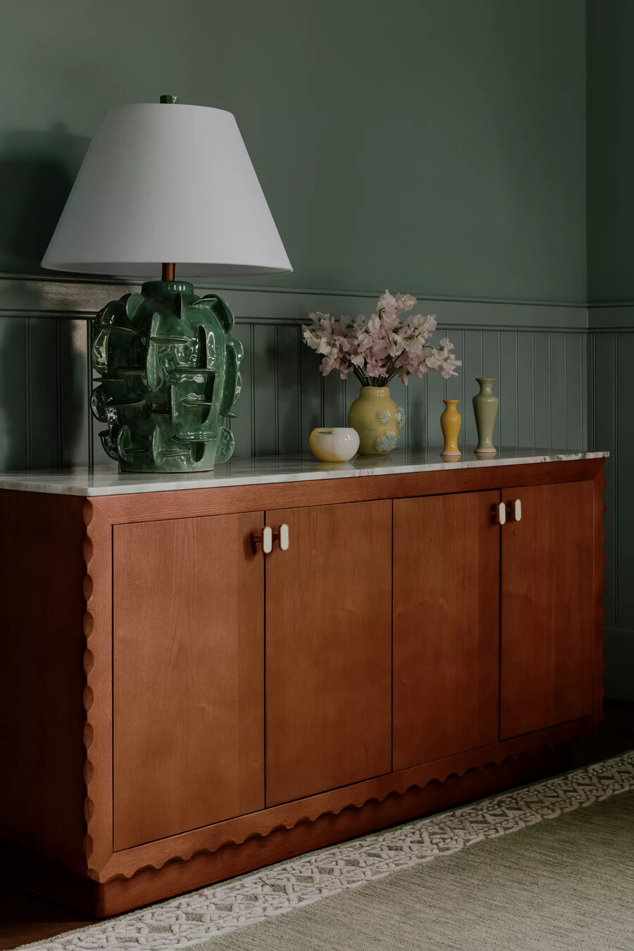 brentley rectangular marble top sideboard