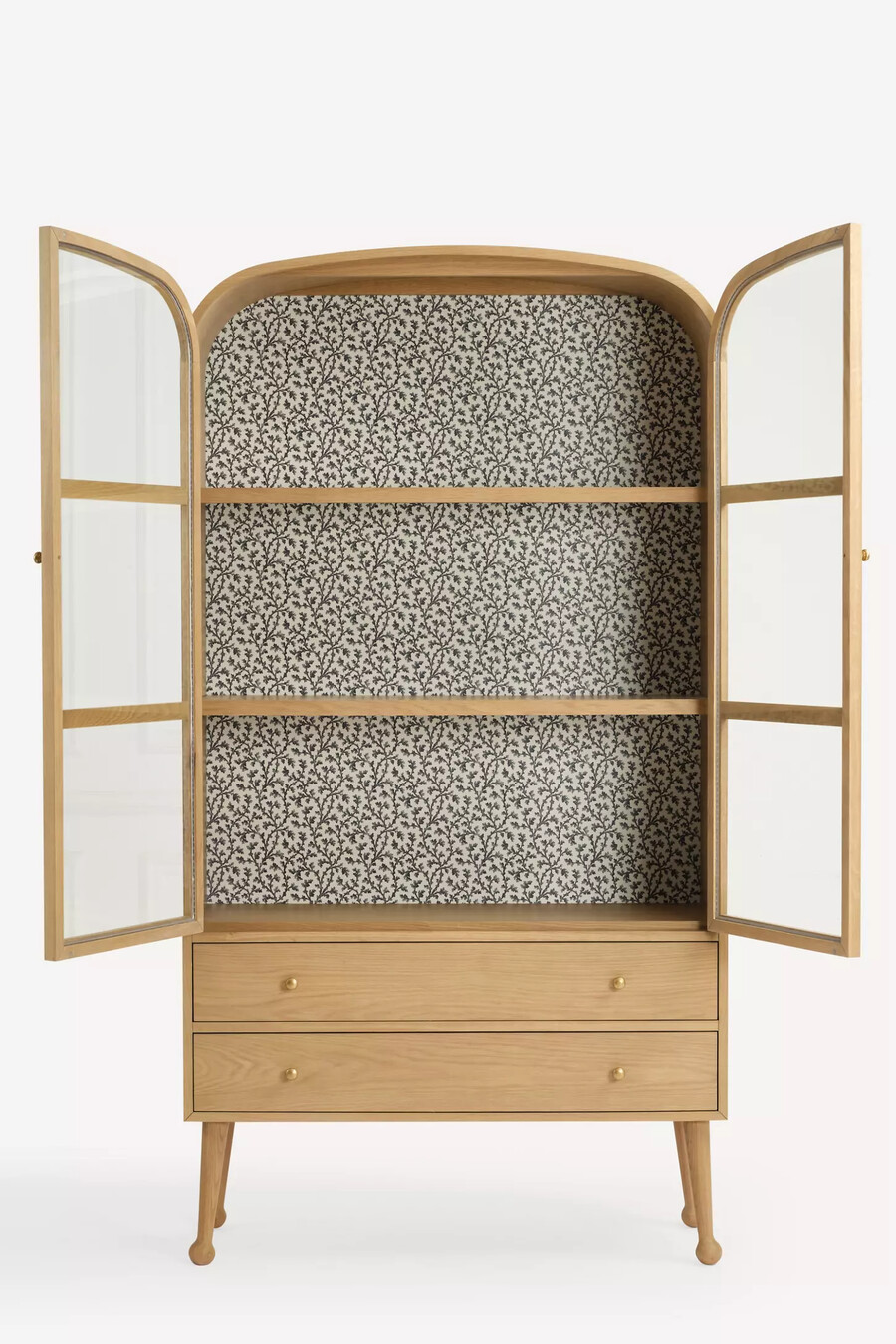 moretti oak curio cabinet