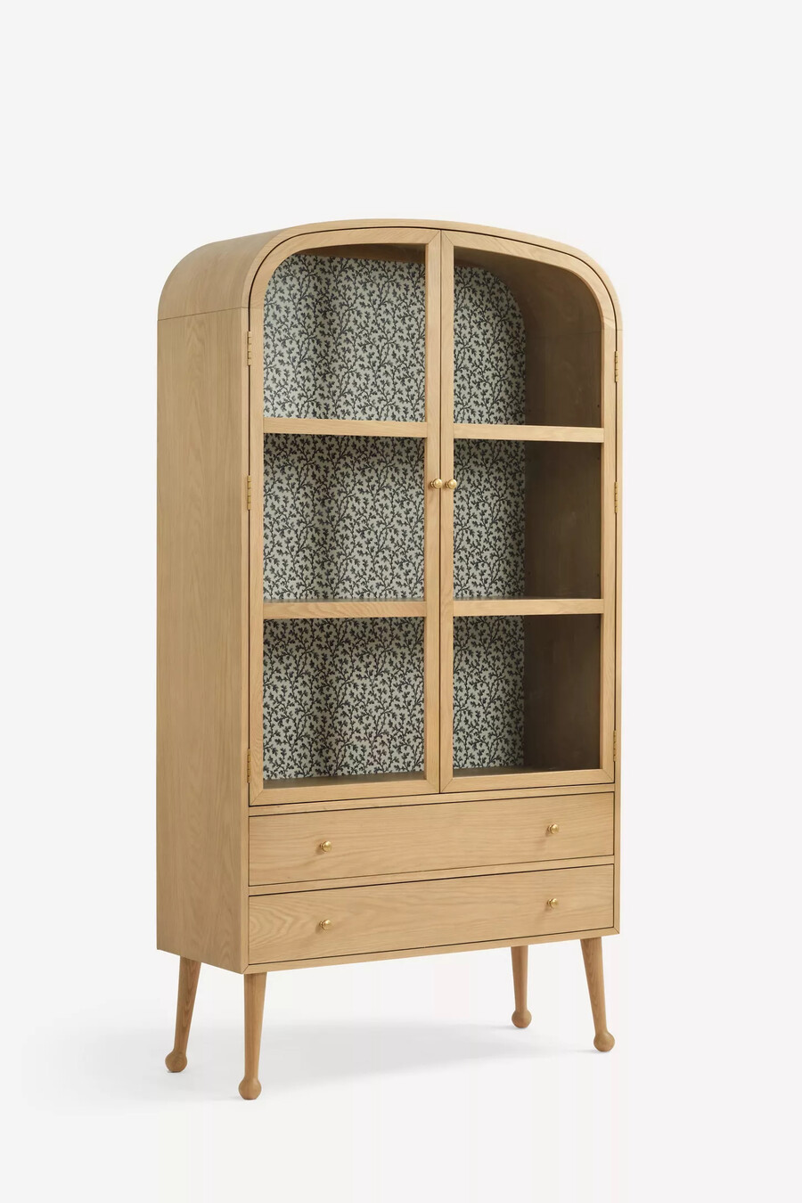 moretti oak curio cabinet