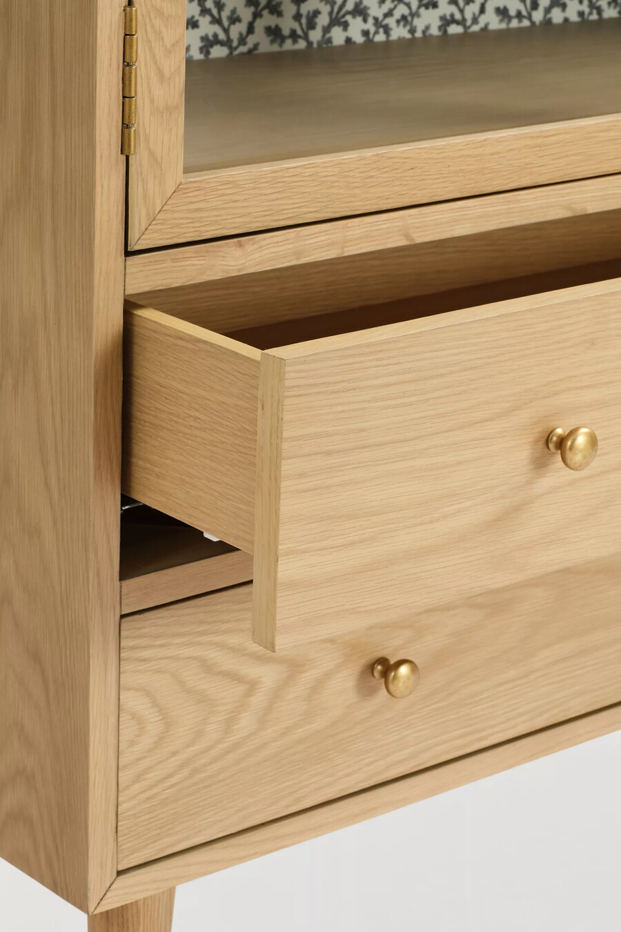moretti oak curio cabinet