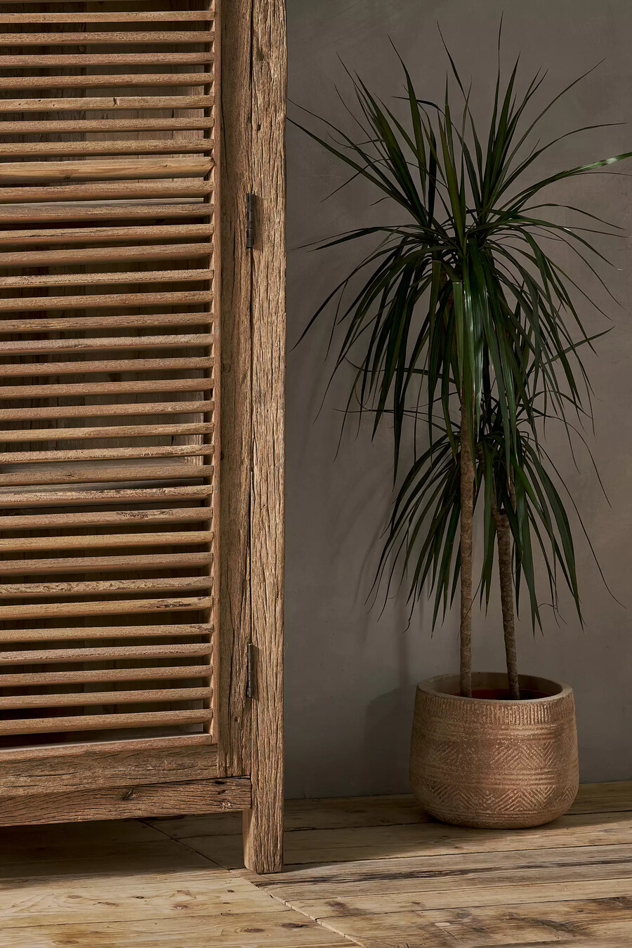 nkuku ibo reclaimed wooden slatted cabinet