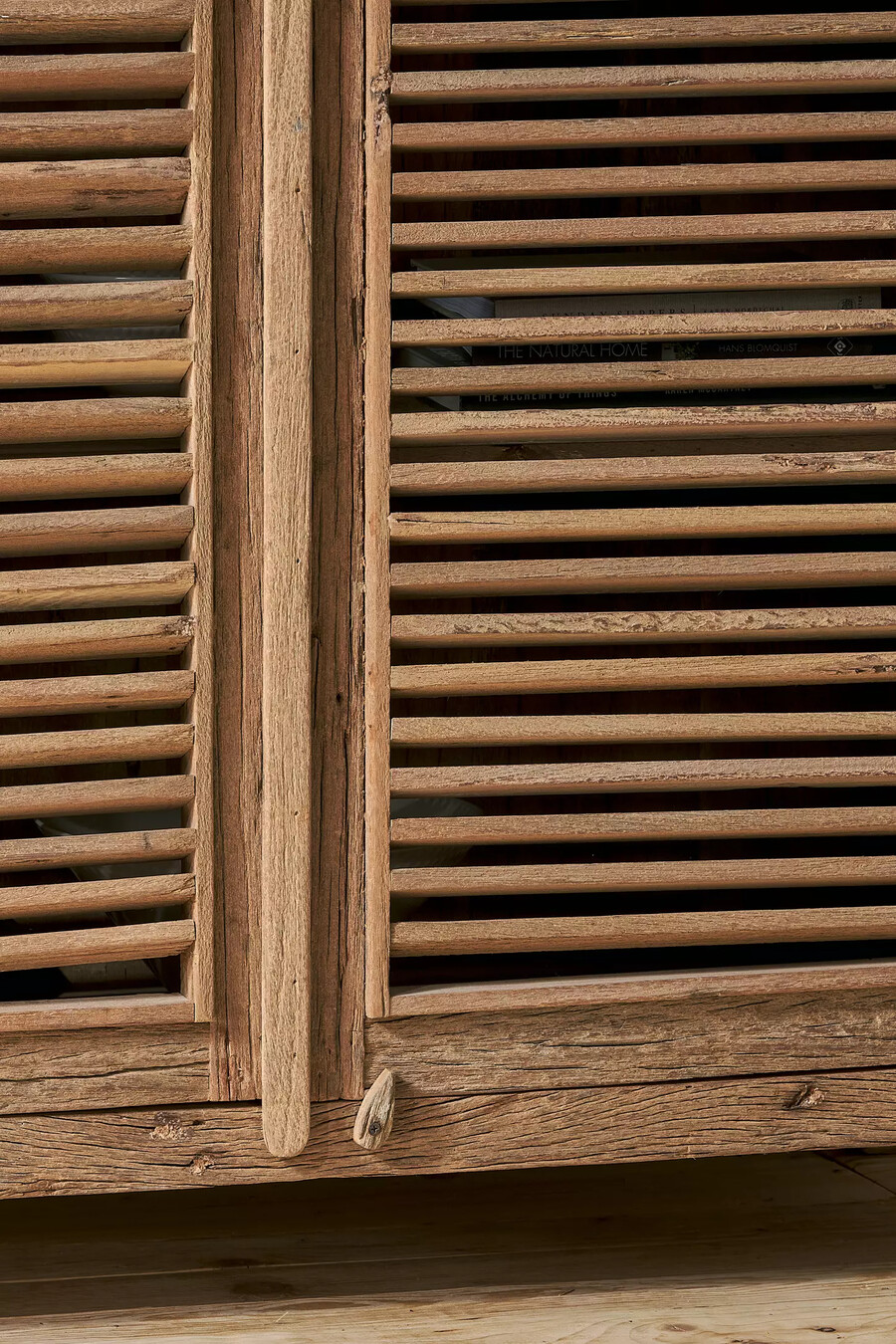 nkuku ibo reclaimed wooden slatted cabinet