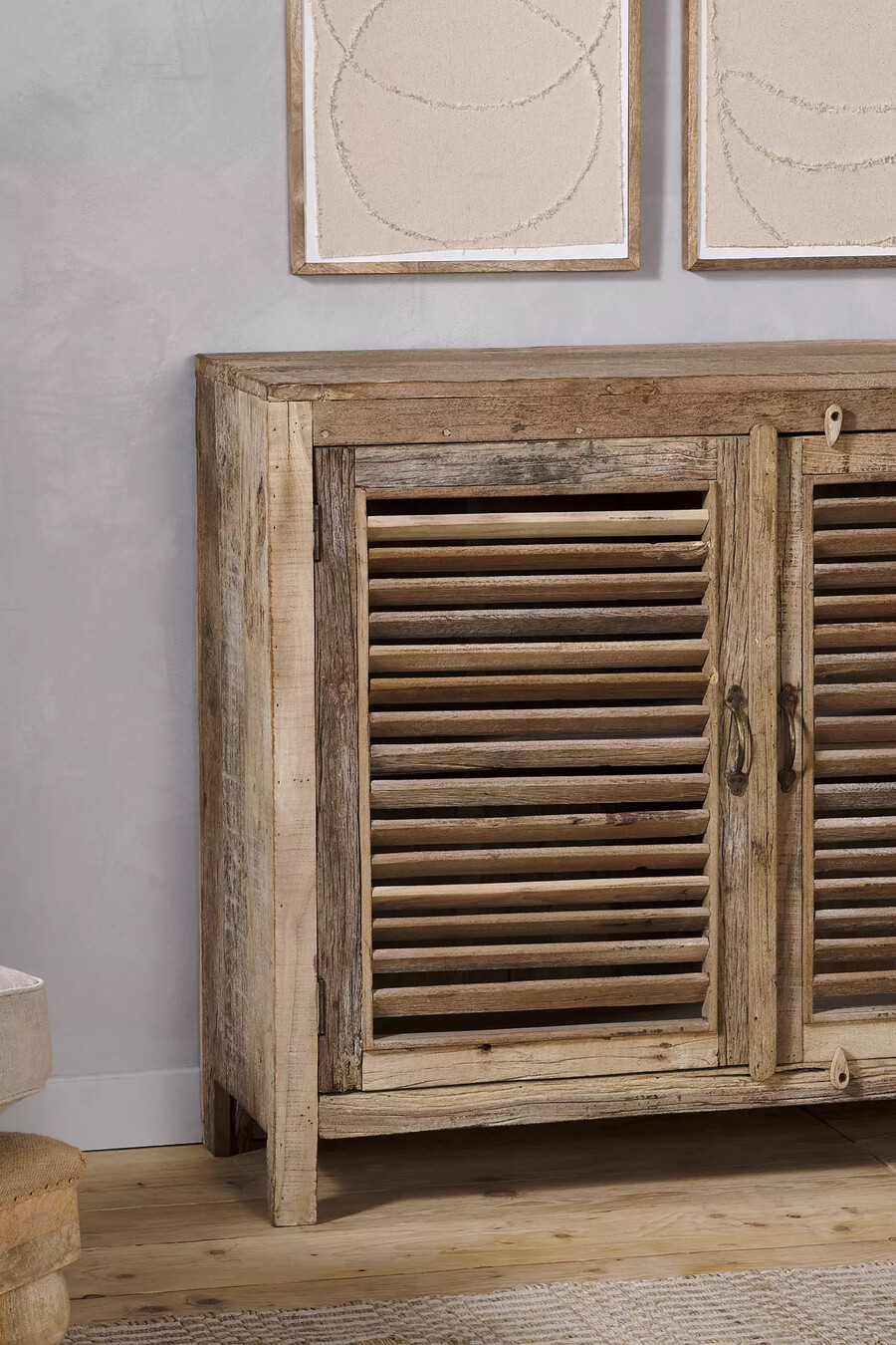 nkuku ibo reclaimed wooden slatted sideboard