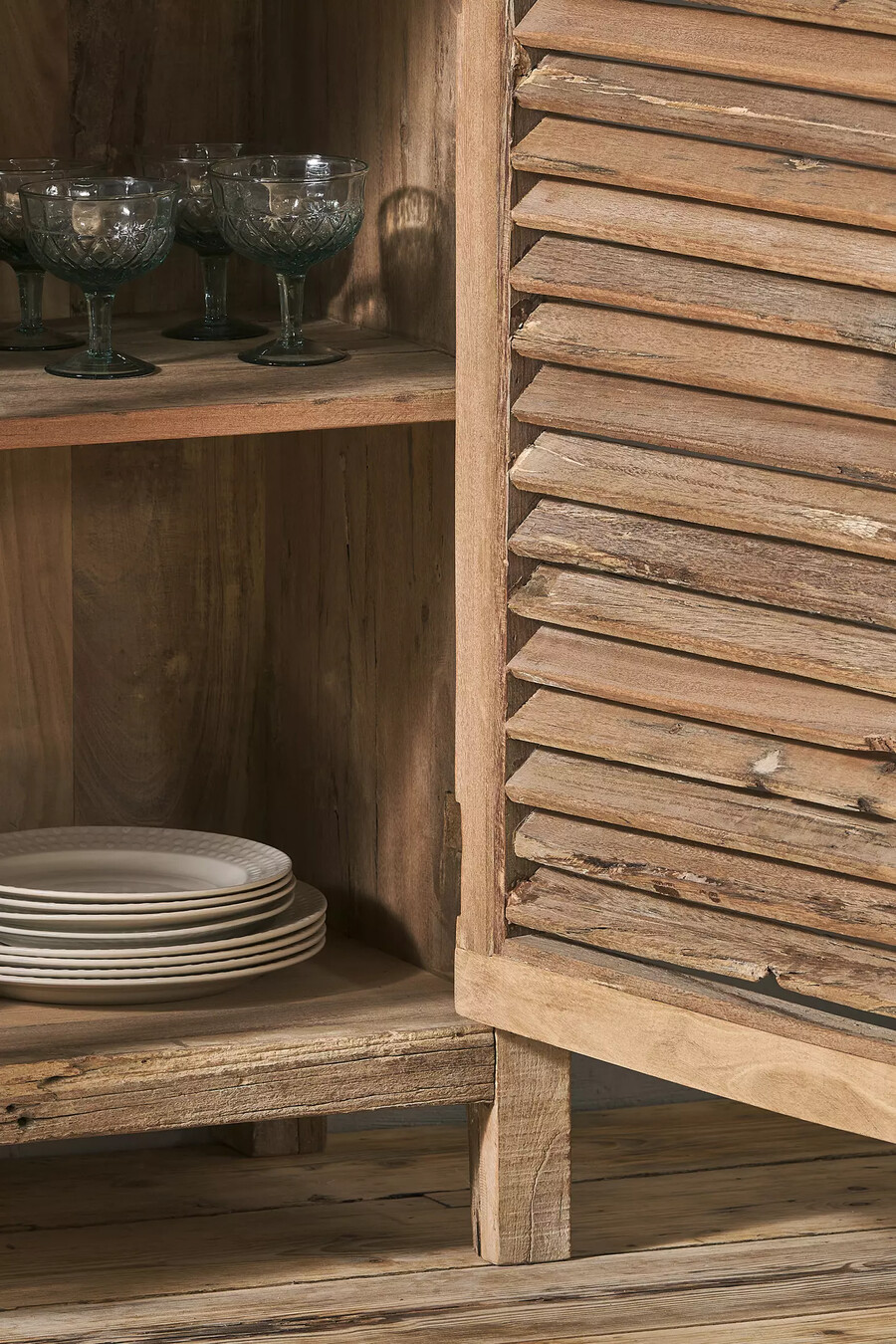 nkuku ibo reclaimed wooden slatted sideboard