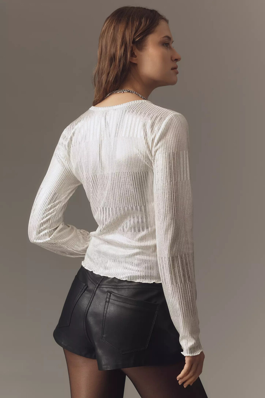 the andie shimmer ribbed cardigan by pilcro