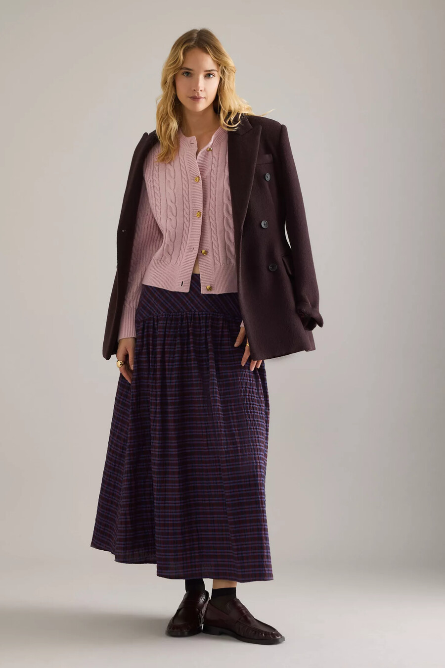 barbour elina wool-cashmere cable-knit cardigan